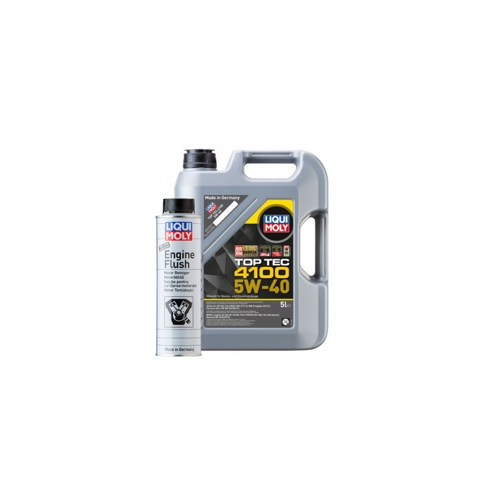 Moottoriöljy LIQUI MOLY Top Tec 4100 5W-40 5L + Engine Flush 0.3L -setti