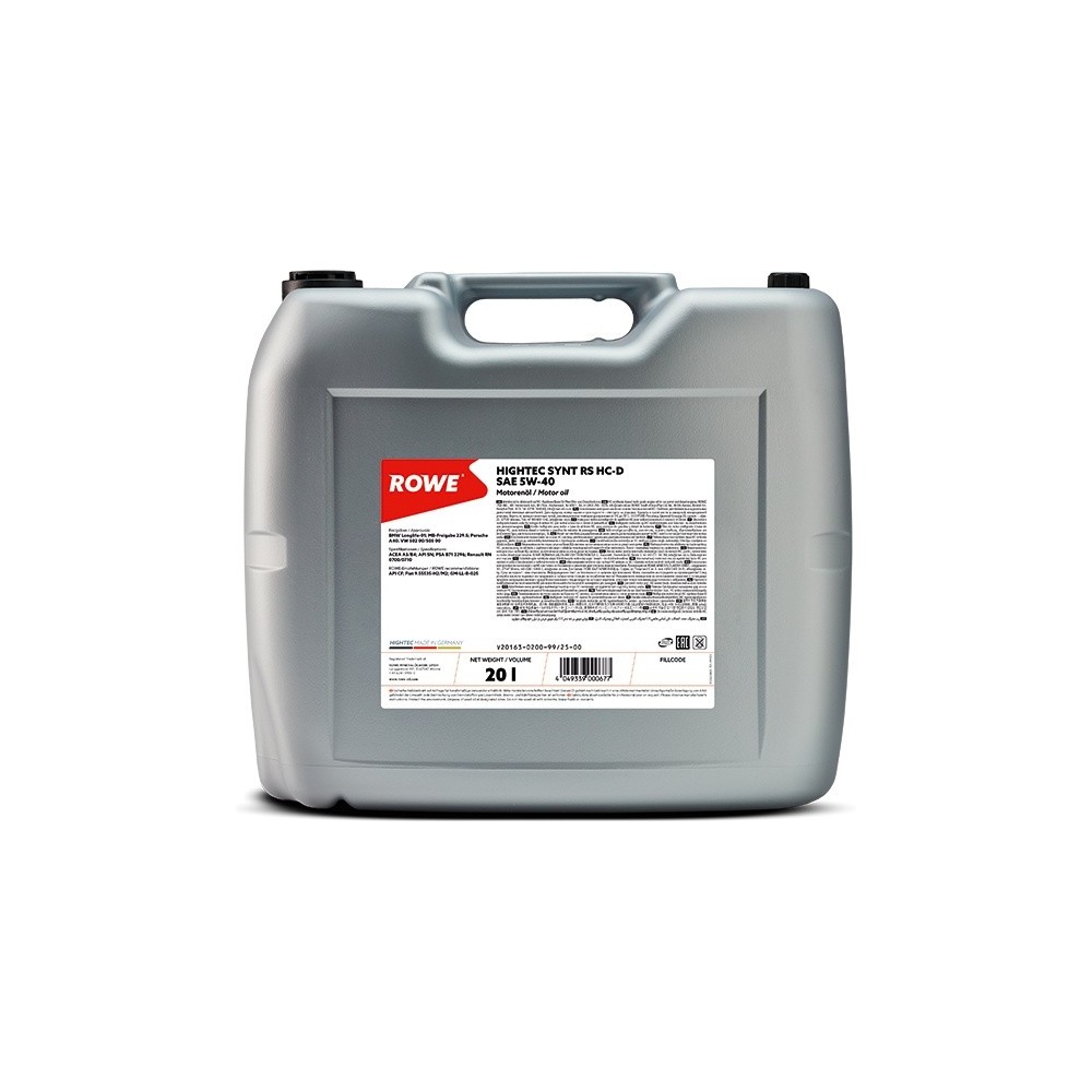 Engine oil ROWE 5W40 HIGHTEC SYNT RS HC-D 20L